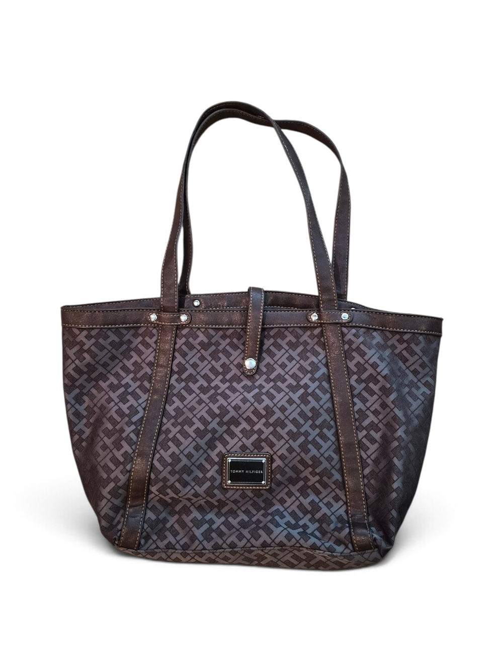Tommy Hilfiger Brown Patterned Tote Bag